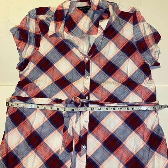 Rock&Republic Belted Button Down Midi Dress size XXL. Tartan red. - Picture 11 of 12